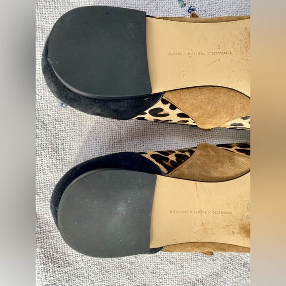 Coach X Tabitha Simmons Harriette Flat Lepoard Black Rhinestones Sz 8.5 - Picture 11 of 11